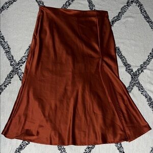 SHEIN Copper A-Line Skirt with Slit Size L